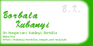 borbala kubanyi business card